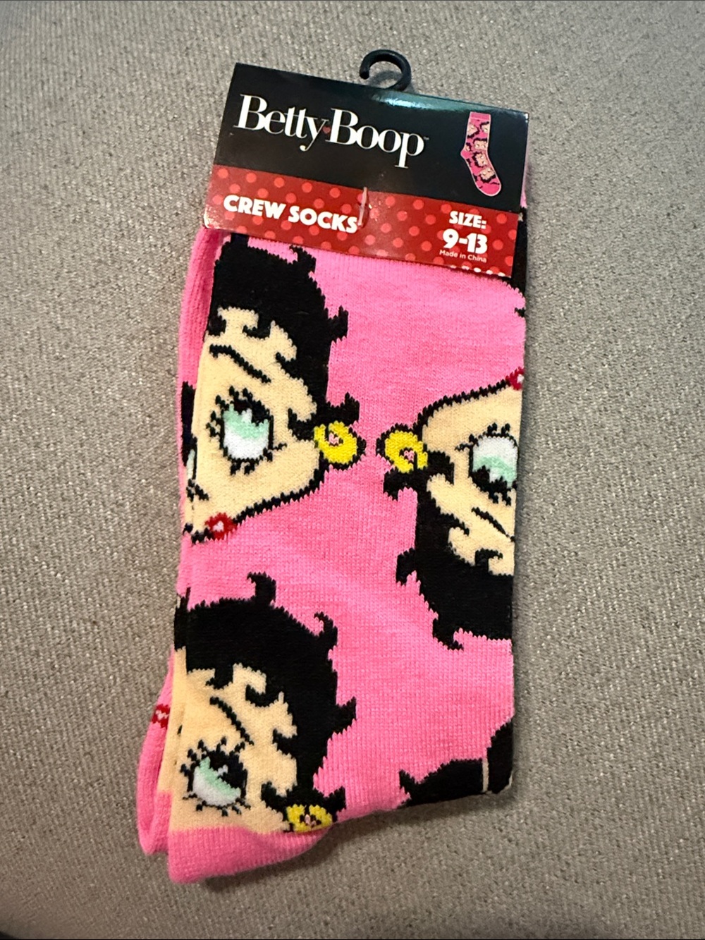 NWT Betty Boop Pink Crew Socks